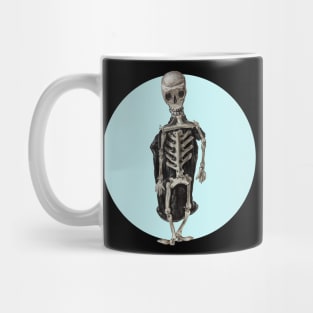Halloween, Trick or Treat Mr. Bones Skeleton - Pale Blue and Black Mug